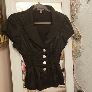 Black silk like blouse